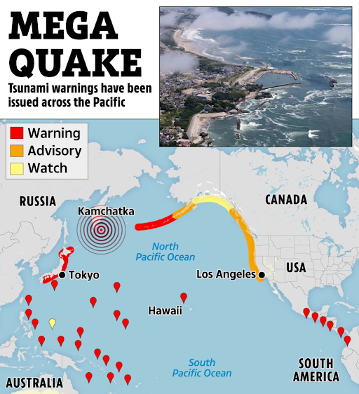 A massive magnitude 8.8 earthquake shook Russia's remote Kamchatka Peninsula, triggering tsunami warnings and evacuations on both sides of the Pacific Ocean on Tuesday.

Read more: mailchi.mp/americangeo/da… 

#RussiaEarthquake #seismicalert #TsunamiWarning #naturaldisaster