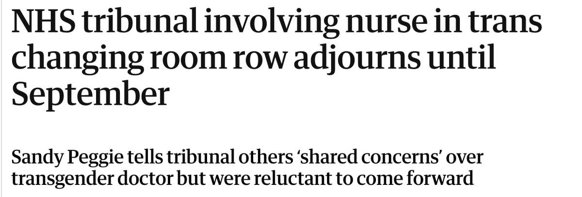 Here's a moment - the <a href="/guardian/">The Guardian</a> has covered Sandy Peggie.  It's Libby Brooks. And its top line is not the character ruination effort, but the fact that her concerns about Beth Upton were shared by people who were too afraid to say so.  A very fair start. 
/