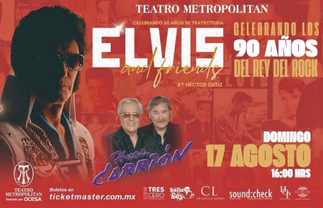 Hoy tengo boletos para Elvis and Friends– Tributo al Rey del Rock 
Será el 17 de agosto en el Teatro Metropólitan

Héctor Ortiz, considerado el mejor Elvis de Latinoamérica, presenta un homenaje al Rey del Rock, con sus grandes clásicos. 

Escúchenme en 106.5 Mix y en iHeart
