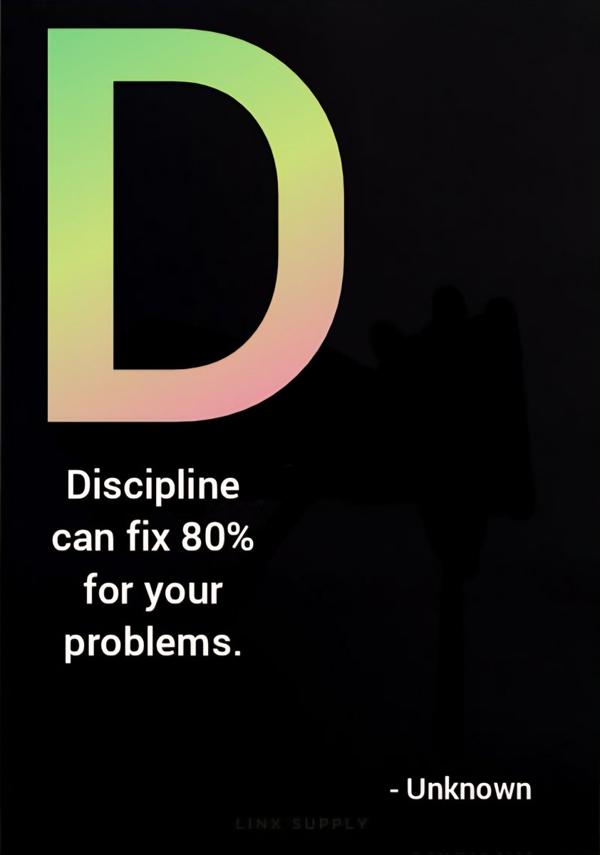 SanatThakkar's tweet image. Discipline can fix 80% for your problems.
#quote Unknown ✍️
#ThinkBIGSundayWithMarsha
#problems > #discipline