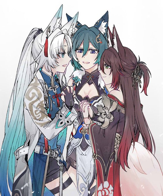 表紙絵、3人とも私が線画を描いたver.もあるんですが、色を塗って頂いちゃいました☺️
柔らかい雰囲気で可愛い…🥰
https://t.co/wmqMiJYD1v 