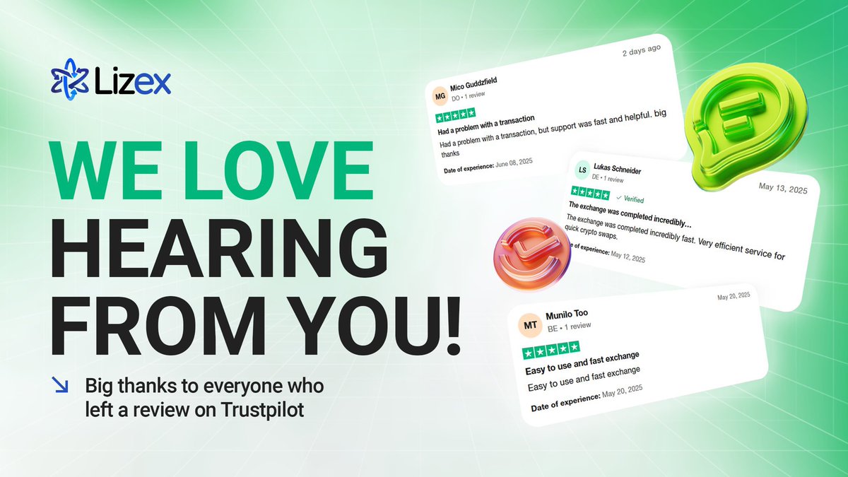 💬 Thanks for your feedback!

At Lizex, we truly appreciate every review — it helps us grow and improve.
We’re glad you enjoy our fast, simple, and reliable service! ⚡

Big thanks to everyone who shared their thoughts on Trustpilot 🙌
Keep the feedback coming — we’re listening!