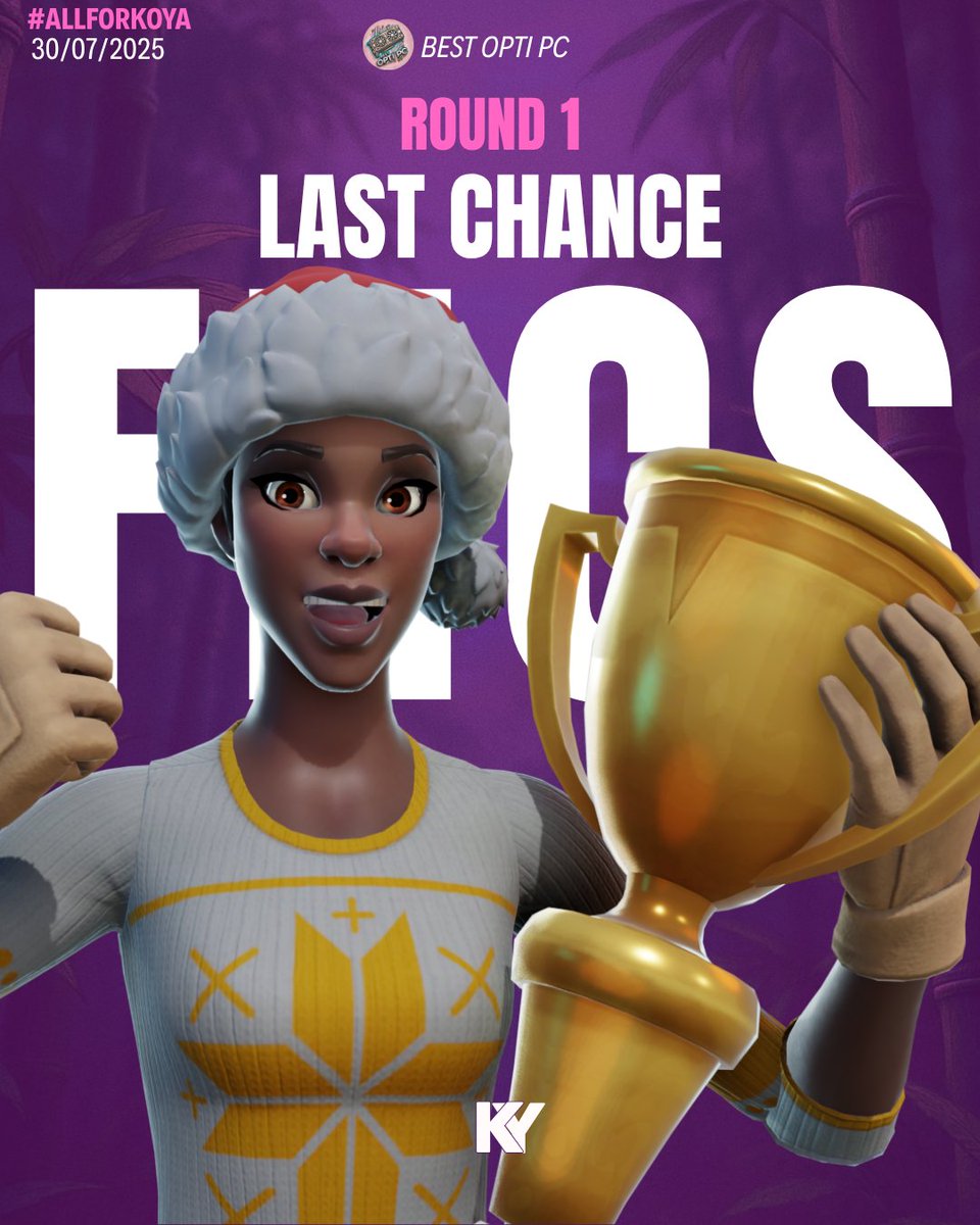 FNCS Last Chance Qualifier !  Dernière chance de la saison : on donne tout pour ne rien regretter !  

Cast par <a href="/KoyaLucas/">Lucas</a>

Dès 18h50  En live sur notre Twitch : koyaesport  

#AllForKoya