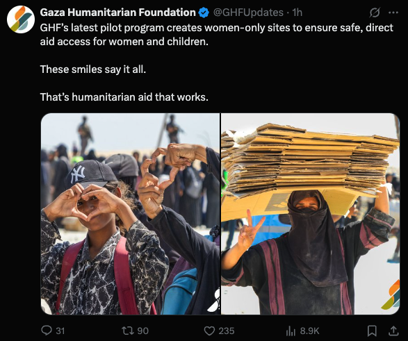 I believe GHF has done only one of these "women and children only" events so far.

They murdered two women and used crowd control munitions.

Against the women and children only.