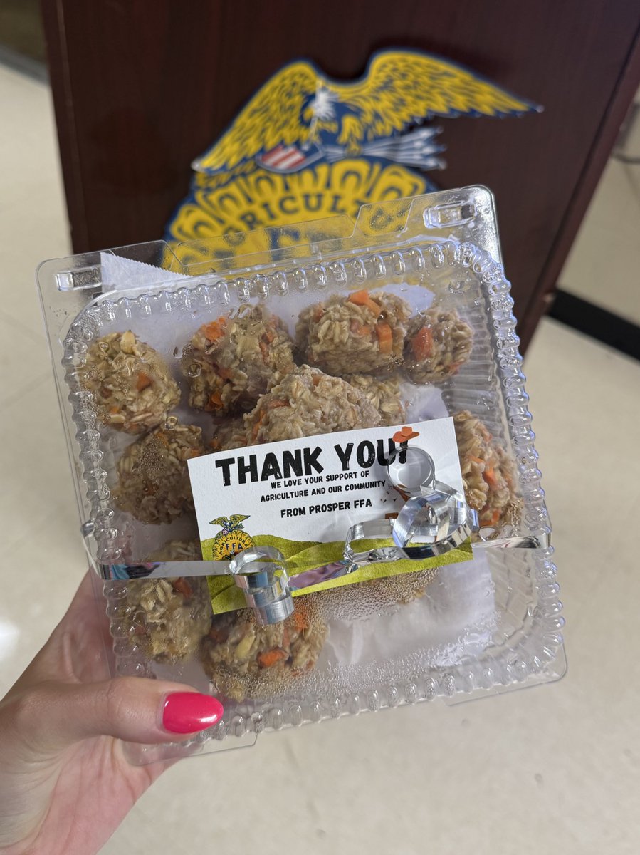 The PHS FFA Officer Team spent time during our Officer Retreat mixing up some love as they made homemade horse and donkey treats for the animals at Donkey and Equine Haven in Celina, TX! 🐴💚 Proud to give back to a local rescue that does so much! #ProsperFFA #ProsperProud