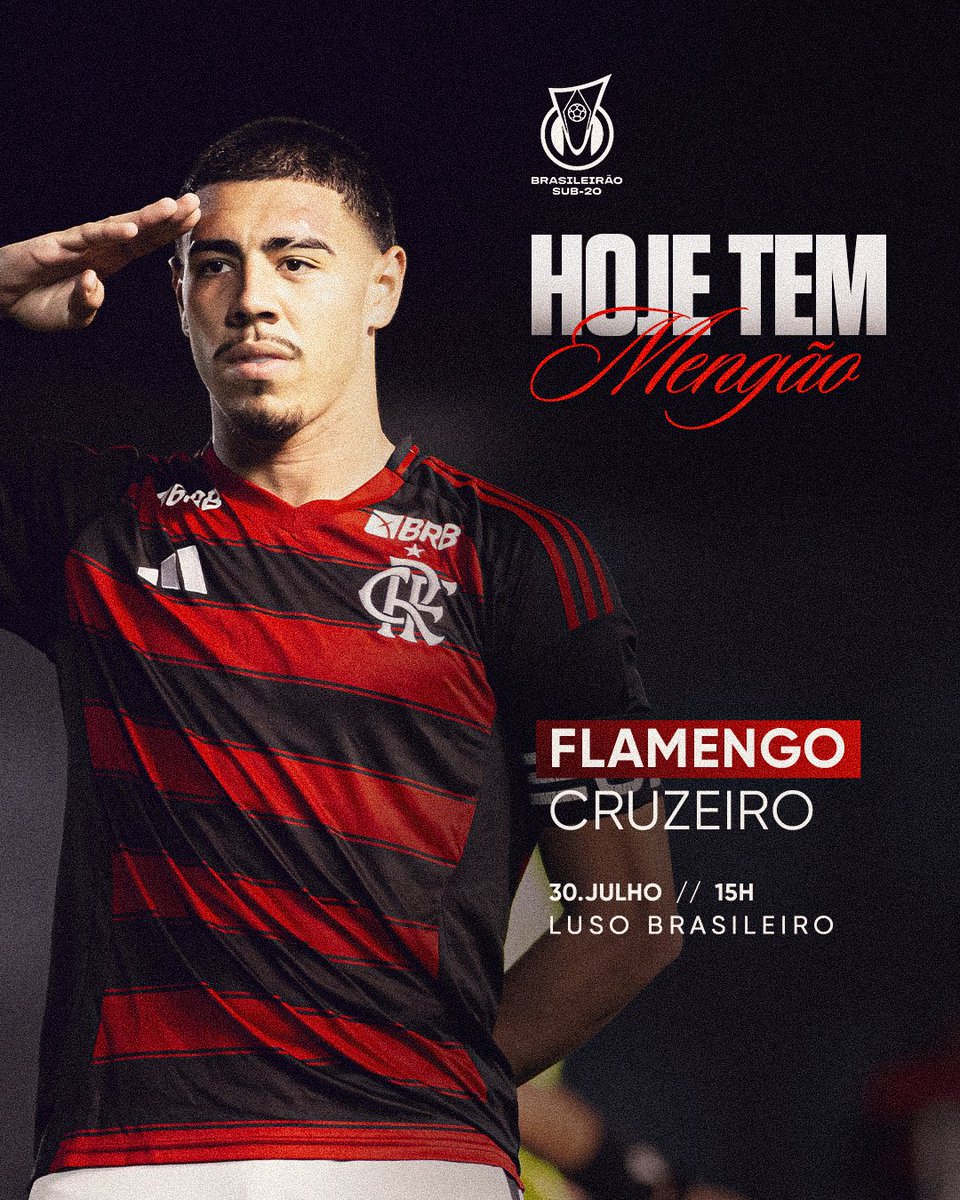 Flamengo's tweet photo. Hoje tem os #GarotosDoNinho em campo!

A partir das 15h, no Estádio Luso Brasileiro, o Mengão enfrenta o Cruzeiro pelas quartas de final do Brasileirão Sub-20, valendo vaga para as semifinais da competição!

VAMOS, FLAMENGO! 

#HojeTem https://t.co/OlN9YgEK3G