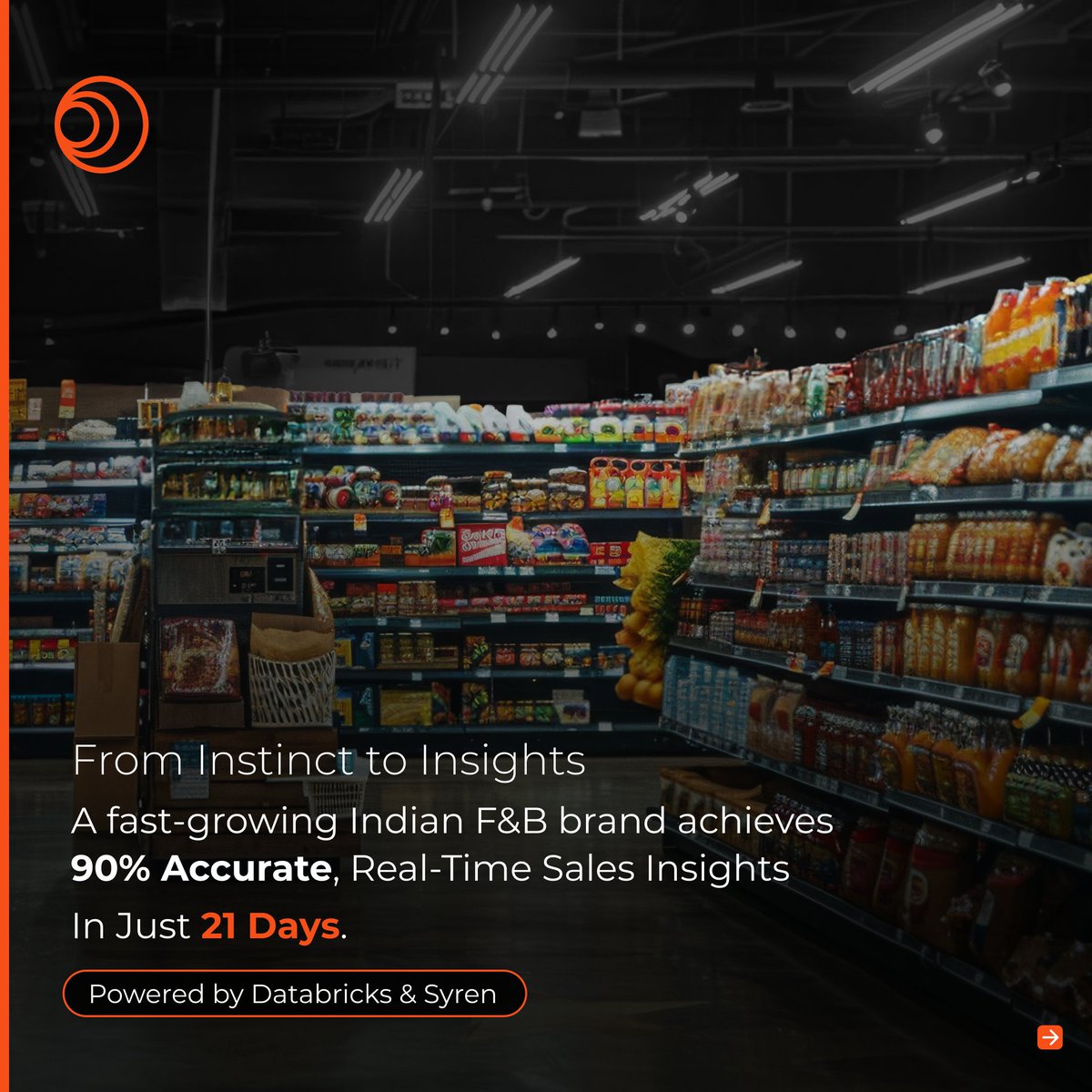 SyrenCo's tweet photo. Fast-growing brands struggle with #scattereddata and slow decisions. Read how @SyrenCo's custom @databricks #Lakehouse cut insight delivery from months to days for a top F&B brand, boosting #AIdriven #salesanalytics in just 3 weeks: https://t.co/tmztIOKzvw #databricks #Syren https://t.co/SKpNFoAIL2