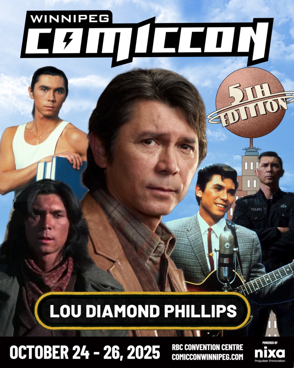 📣 New Guest! The star of La Bamba, Lou Diamond Phillips, will be in Winnipeg at <a href="/RBCConvCtreWpg/">RBC Convention Centre Wpg</a> !

🎟️: comicconwinnipeg.com/tickets/

#winnipegcomiccon2025 #labamba #youngguns #StandAndDeliver