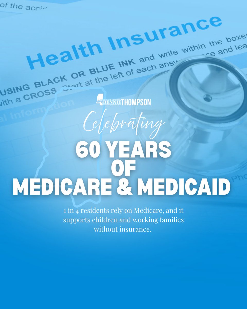 60 years ago, President Lyndon B. Johnson signed Medicare and Medicaid into law, transforming health care in America. 

In Mississippi, Medicaid covers 667,000 people, including half of all children and 60% of births. 

In MS-02, 1 in 4 residents rely on Medicare, the highest