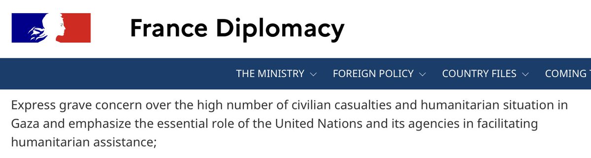 Having explicitly condemned only the resistance, they go on to vaguely express "concern" over "the high number of civilian casualties and humanitarian situation in Gaza" without mentioning who caused it. No mention here of the perpetrator, "Israel."