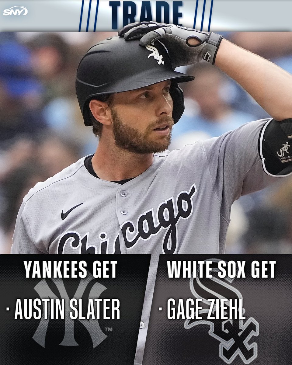 Yankees Videos (@snyyankees) on Twitter photo The Yankees will trade RHP Gage Ziehl to the White Sox in exchange for Austin Slater, per <a href="/JackCurryYES/">JackCurryYES</a>
Ziehl, the Yankees' fourth-round pick in the 2024 MLB Draft, logged a 4.15 ERA in 82.1 minor league innings this season The Yankees will trade RHP Gage Ziehl to the White Sox in exchange for Austin Slater, per <a href="/JackCurryYES/">JackCurryYES</a>
Ziehl, the Yankees' fourth-round pick in the 2024 MLB Draft, logged a 4.15 ERA in 82.1 minor league innings this season