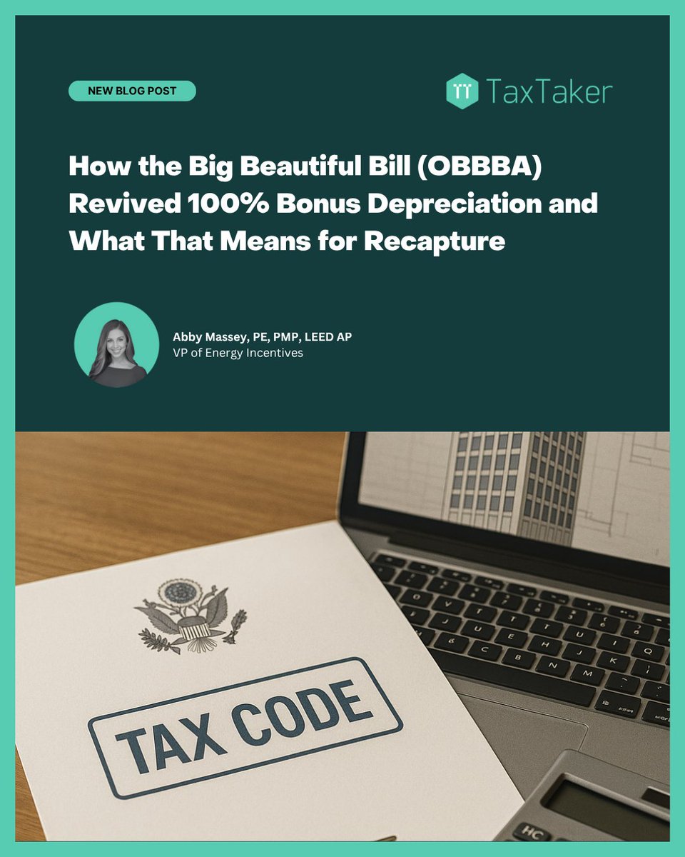 100% bonus depreciation is back for good.

If you’re using cost segregation to front-load deductions, you’ll want to understand how recapture could affect your exit.

Full breakdown here: bit.ly/4lSEknb

#CostSegregation #BonusDepreciation #OBBBA #TaxStrategy