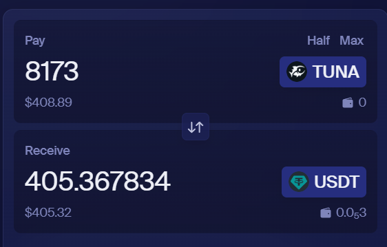 Got a stimmy $TUNA airdrop worth $400. Thank you <a href="/DeFiTuna/">DeFituna</a> 

Already listed on some CEX, trading at a price of $0.051.