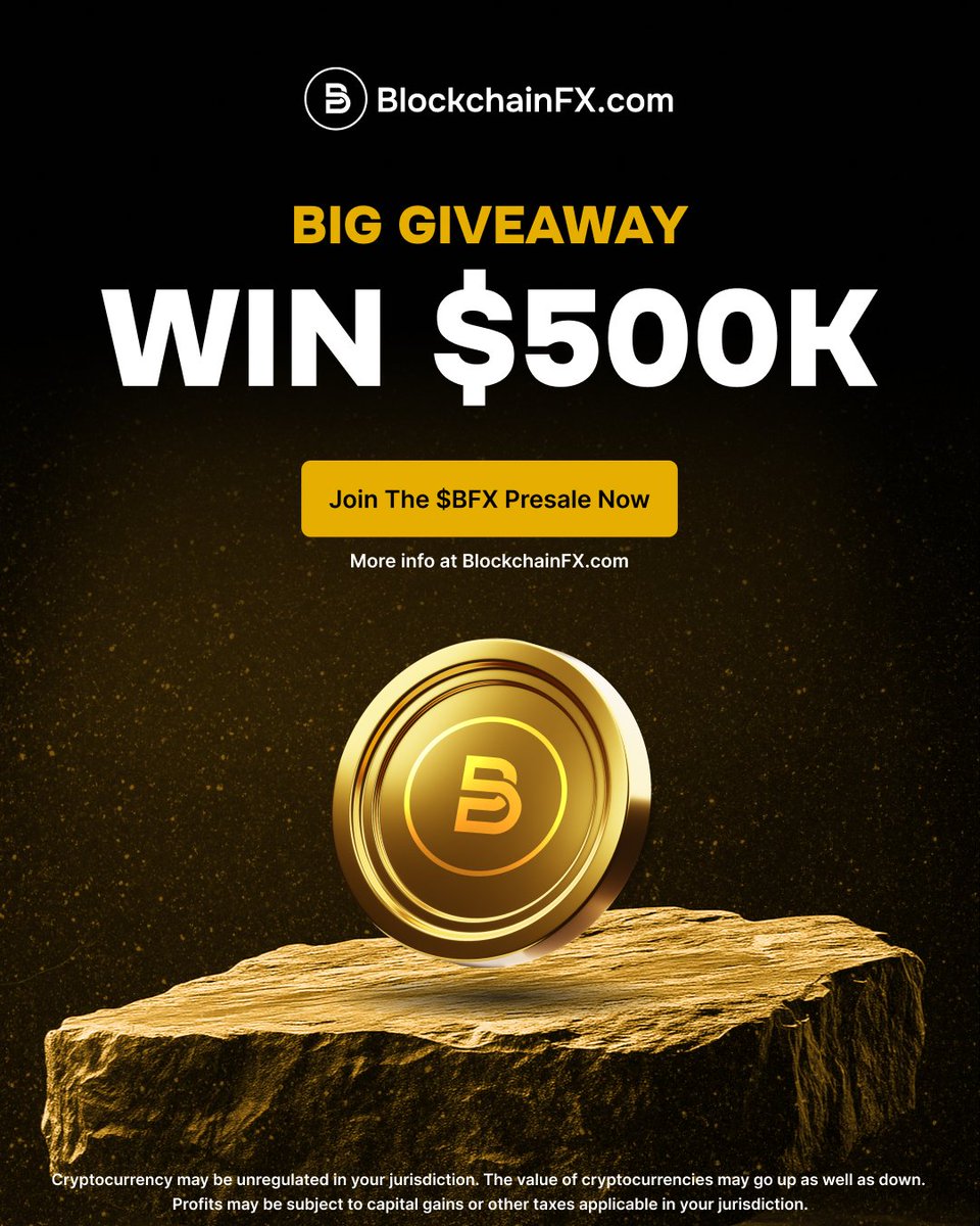 BlockchainFXcom's tweet image. 🚀BIG GIVEAWAY🚀

To celebrate the launch of BlockchainFX Presale, we&apos;re
giving away $500K in BFX tokens to multiple lucky winners!

BlockchainFX is your ultimate crypto trading super app.

Trade everything – crypto, stocks, forex, ETFs, commodities &amp;amp; more – all in one place with…
