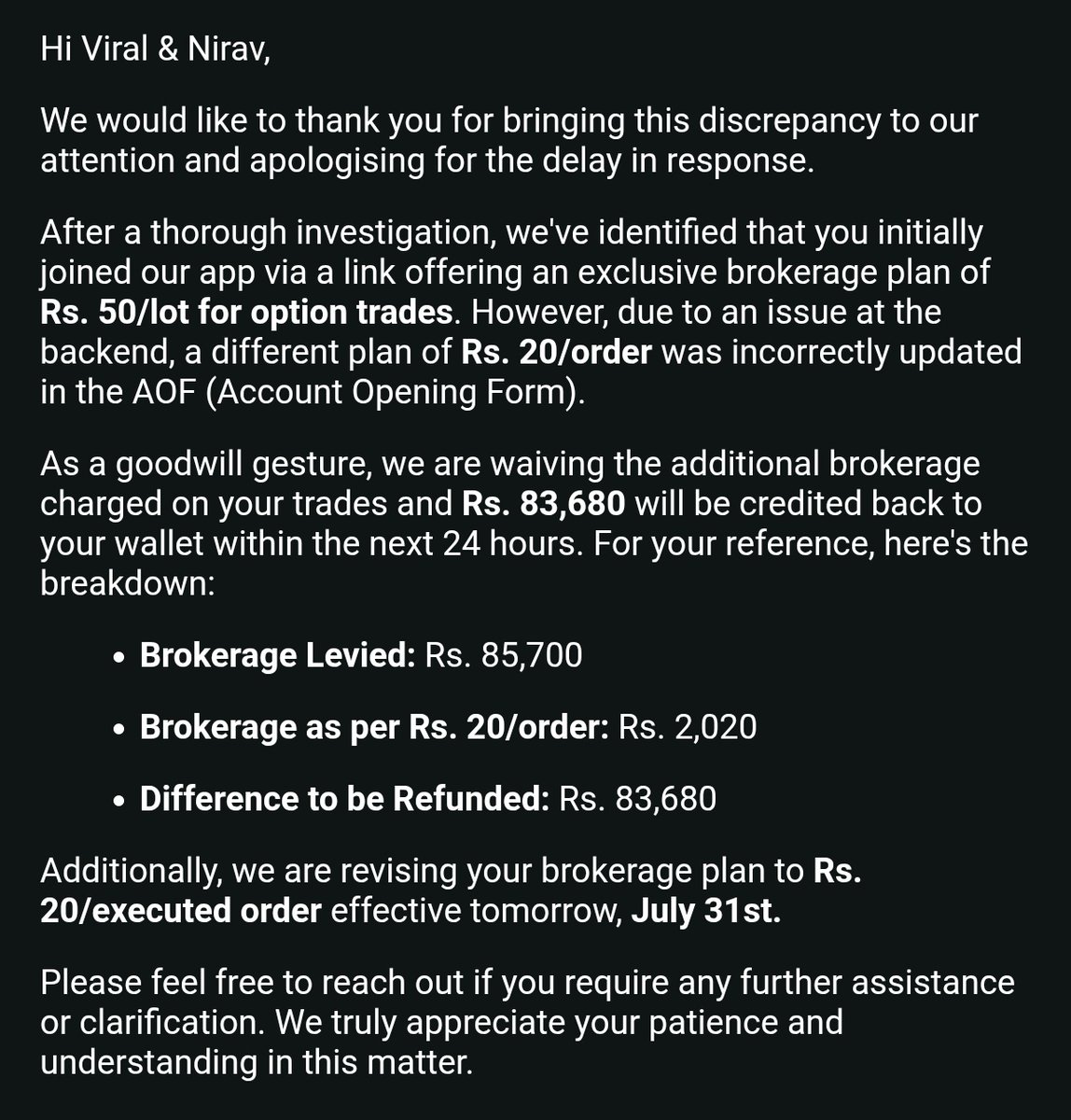 Glat to resolve Client's case

Brokerage of Rs.83,680 refunded 💪
<a href="/ZeeBusiness/">Zee Business</a> <a href="/AnilSinghvi_/">CA Anil Singhvi Zee Business</a> #StockMarket #stockmarketsindia