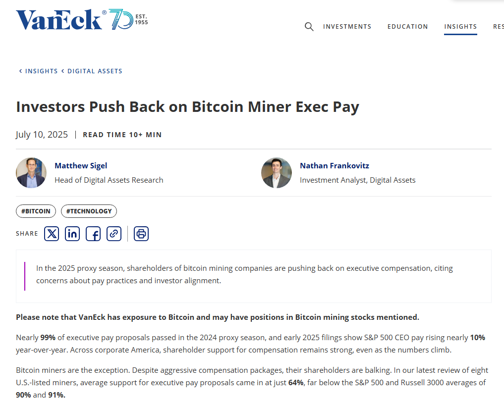 🚨 $RIOT Acts on Pressure from Major Holder VanEck, Vows to 