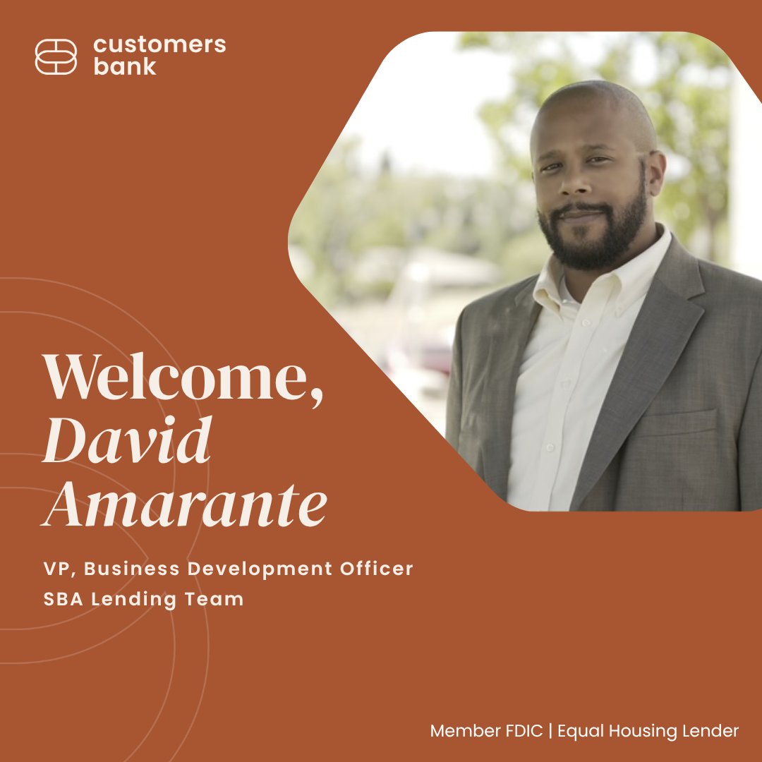 We’re excited to welcome David Amarante as Vice President, Business Development Officer on our SBA Lending team, serving California and Nevada.

"Every client’s unique business brings another opportunity to use my experience to help," says David, whose focus is on providing small
