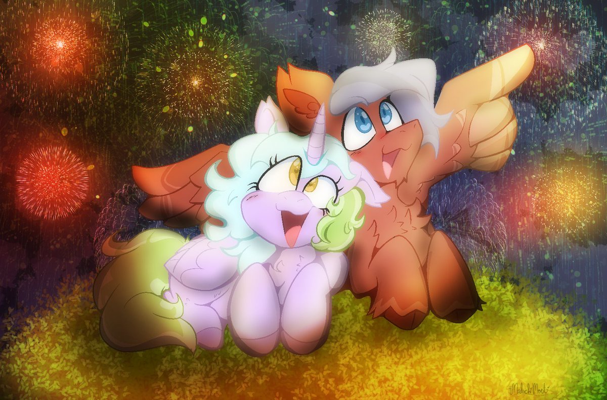 MalachiMoet's tweet photo. Fireworks With Ponies
Art Fight attack on @stinkygooby 
#mlp #mylittlepony #pony #ocs https://t.co/kfuVEEdE0a