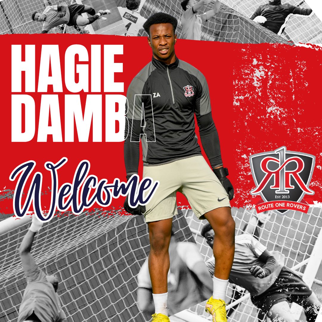 R1_Rovers's tweet photo. 🧤 WELCOME BACK, HAGIE DAMBA!
After a spell in the National League North, Hagie returns to Route One Rovers!
The experienced stopper has featured for Guiseley, Farsley & Eccleshill.
He’s back & available for tonight’s NCEL League Cup clash! 🔴⚫
#WelcomeBackHagie #ROR https://t.co/q3bRJtefNr