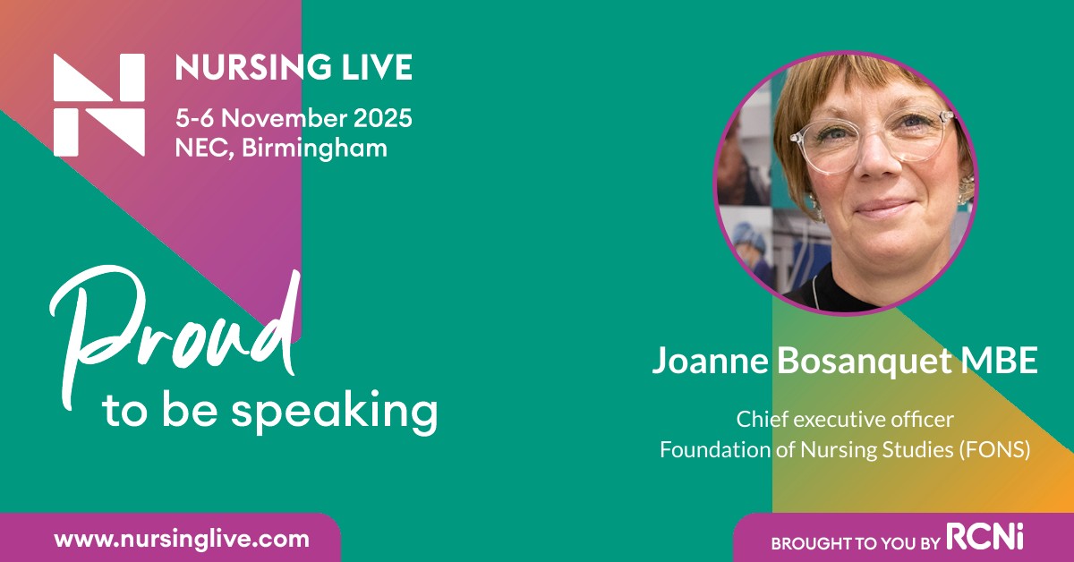 Join me at Nursing Live- the UK's prestigious nursing event.
I am proud to be speaking alongside presentations on professional development and personal wellbeing.
To discover how the FREE event can earn up to 16 hours of CPD, click invt.io/1txbeoxyw6l