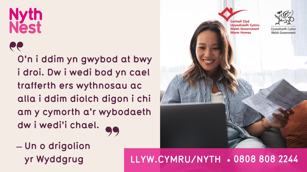 Rydyn ni’n cynnig cyngor am ddim i’ch helpu i leihau eich biliau ynni ac i wella’ch iechyd a’ch lles, fel:

⚪ y tariff gorau ar gyfer eich cartref
⚪ gwneud y gorau o’ch incwm
⚪ gostwng eich ôl troed carbon
⚪ gosod eich technoleg carbon isel eich hunan

Ffoniwch 0808 808 2244