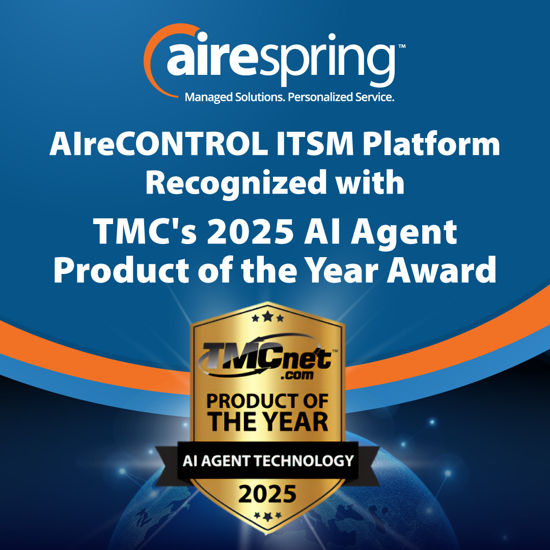 AireSpring's tweet image. AireSpring is thrilled to announce that AIreCONTROL, our proprietary AI-powered ITSM Platform, has been recognized with TMC&apos;s 2025 AI Agent Product of the Year Award.

Read more here: airespring.com/announcements/…

#MSPAwards #ITSM #EnterpriseMobility #AIreCONTROL #AI #AIOps