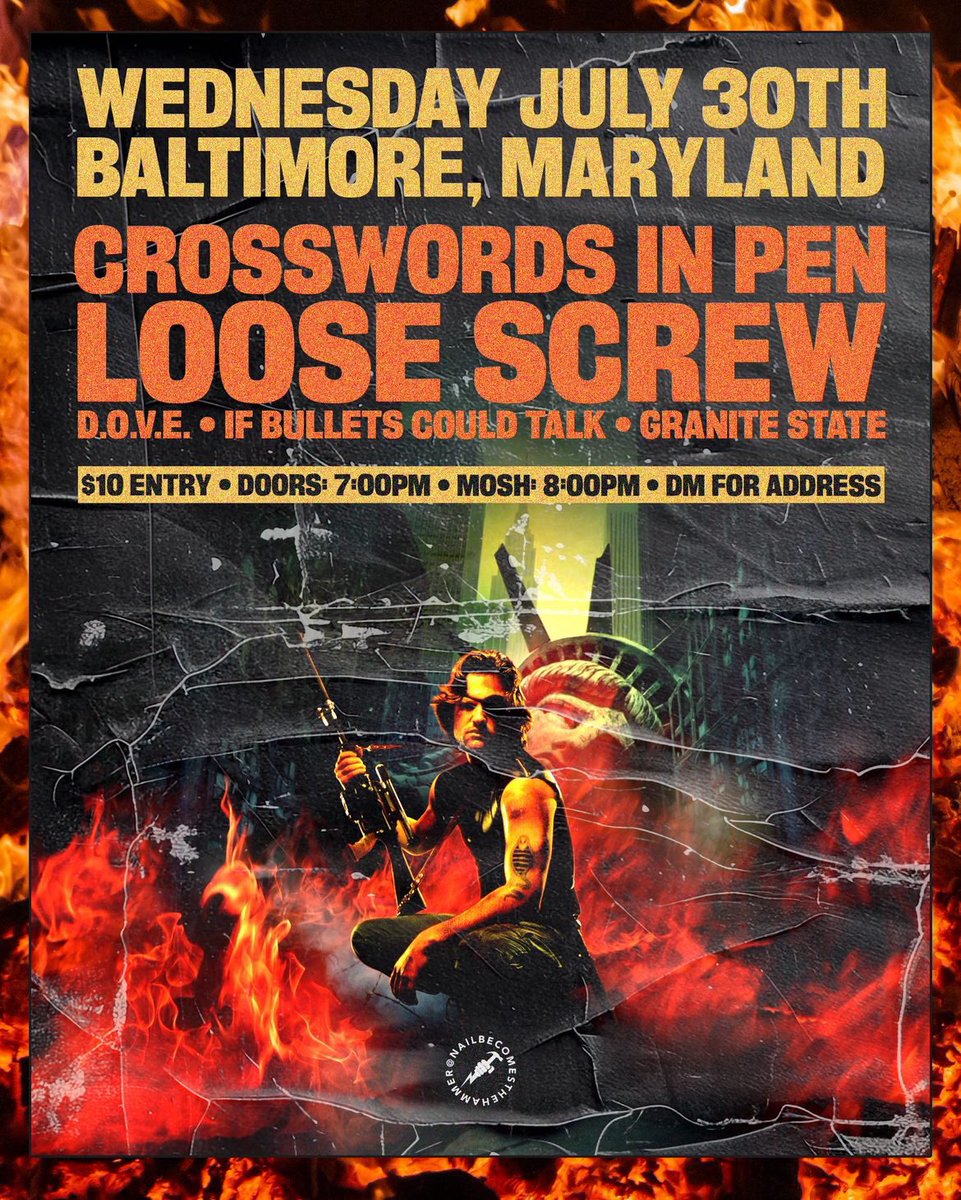 HOUSE SHOW TONIGHT

BALTIMORE, MD

DM FOR THE ADDRESS, ENTER THRU ALLEYWAY