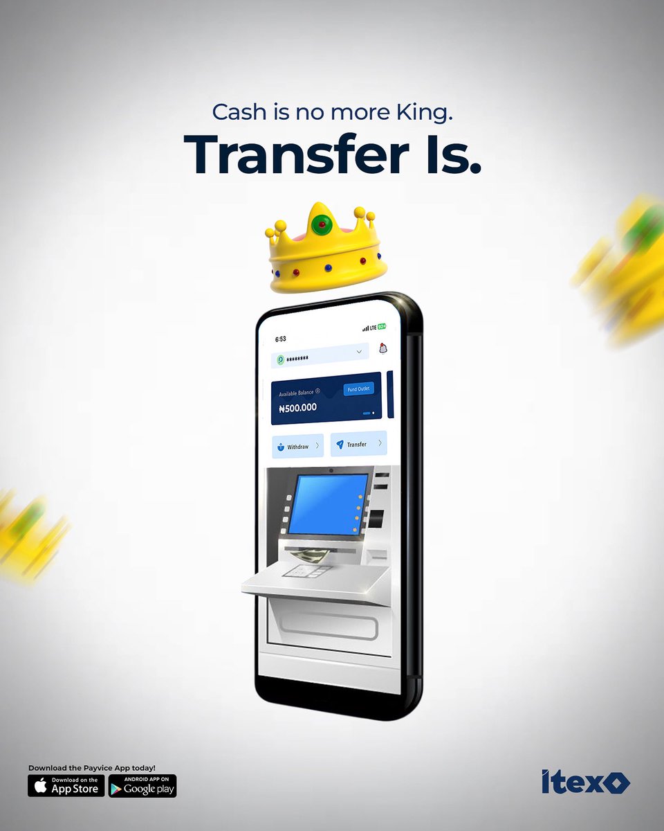 itex_ng's tweet photo. Send or receive money seamlessly with Payvice App.
When you use Payvice , you get to enjoy benefits like very low charges, up to 5% cashback, agents commission, and many more.
Download Payvice from any store on your phone today.
#Payvice
#Itex
#Fintech https://t.co/3RghB3RfgM