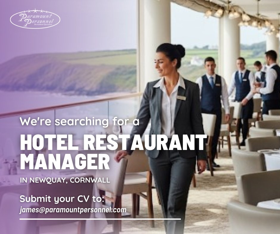 🌟 Opportunity Alert! 🌟

🛎️ Role: Restaurant Manager  
🏨 Location: Newquay, Cornwall  
💰 Salary: Up to £34,000  

Passionate about hospitality? Join a vibrant team in a luxury setting! 🍽️

Apply now! 📈✨

paramountpersonnel.com/vacancy/hotel-…

#JobOpportunity #Hospitality #CornwallJobs