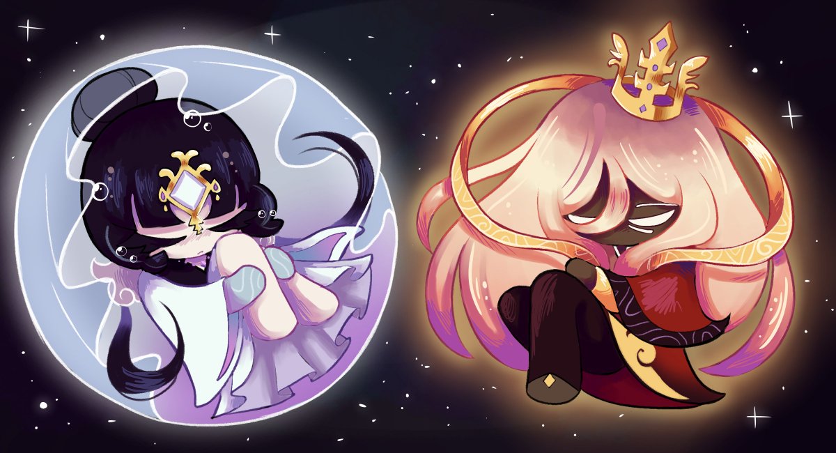 TheSparkledash's tweet photo. I love the sunrise/sunset, moon/sun thing they have going on

#cookierun #cookierunkingdom #darkcacaocookie #mysticflourcookie https://t.co/xXP4nQOEsn