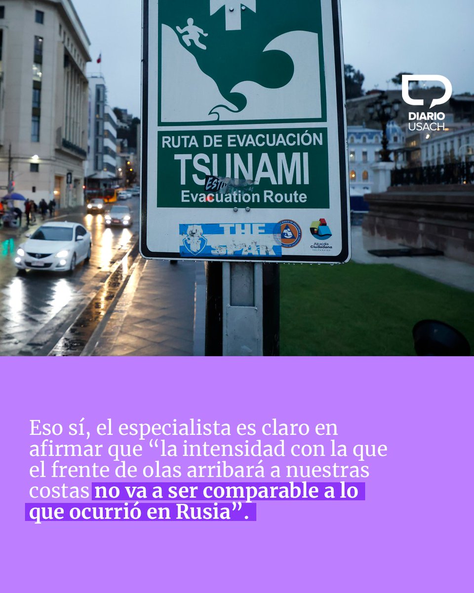 🟣#HechoEnDiarioUsach | Geofísico sobre alerta de #Tsunami: “La intensidad del tren de olas en nuestras costas no será comparable con lo que ocurrió en Rusia”
shorturl.at/yZJdZ

📌Miguel Marten, académico del Departamento de Ingeniería Geoespacial y Ambiental de la @Usach,