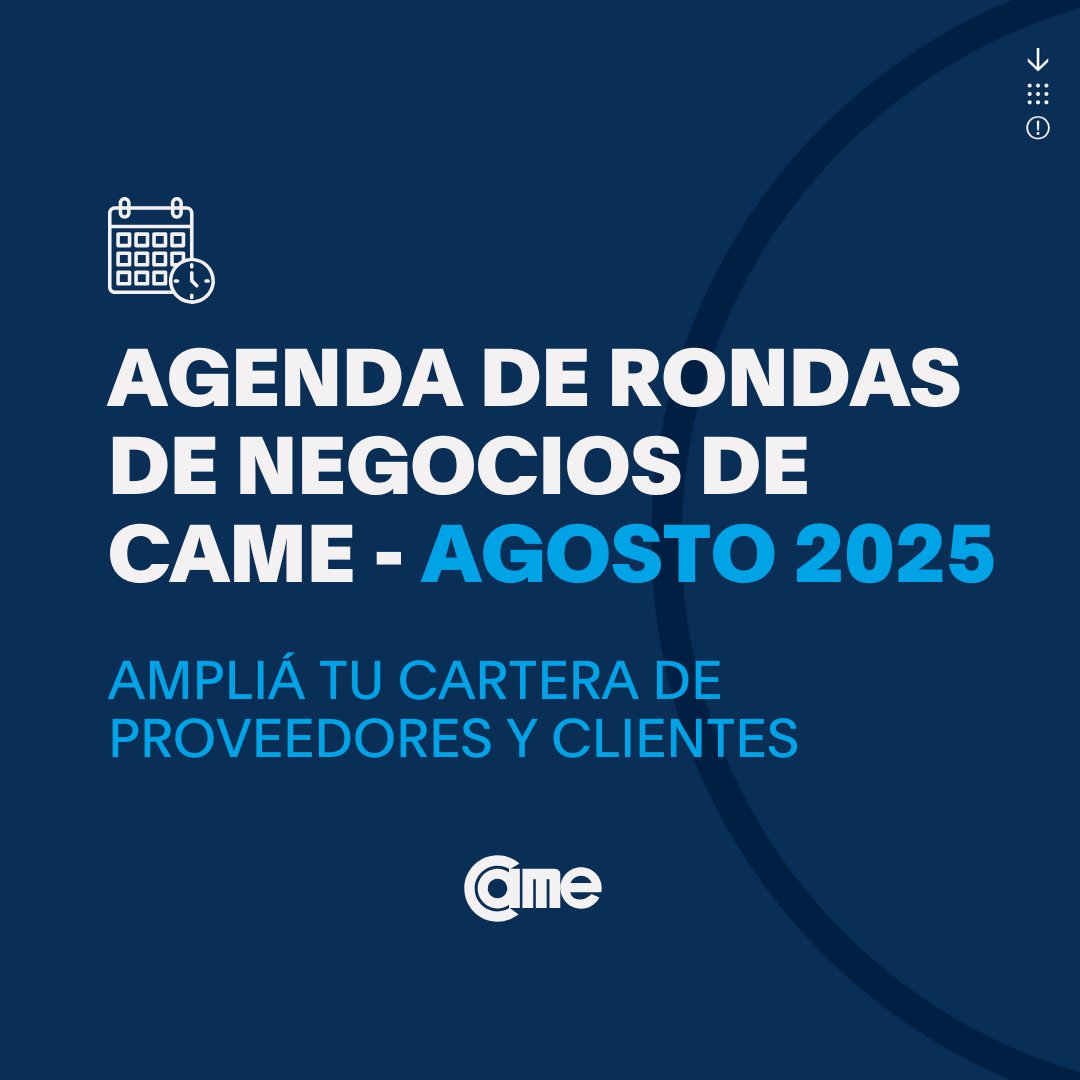🤝 INCREMENTÁ TUS VENTAS CON LAS RONDAS DE NEGOCIOS DE CAME

Sumate a esta iniciativa federal 🇦🇷 e intersectorial que acerca vendedores y compradores de productos y servicios y potenciá tus oportunidades comerciales 🚀.

Ronda de Negocios Regional Multisectorial Moreno 2025
🗓️