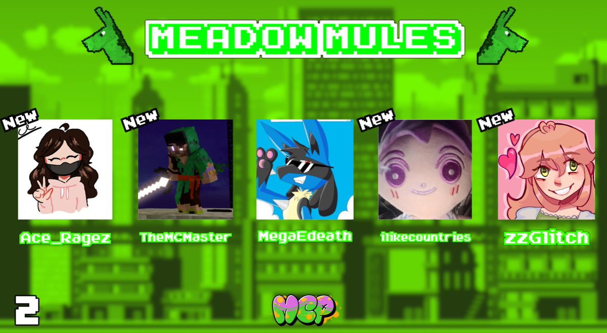 MC Platinum (@mcplatinumeven1) on Twitter photo Announcing the Mules for MC Platinum 2! Watch them play on August 9th, at 12pm EST/5pm BST!
<a href="/Ace_Is_Missing_/">Ace_Is_Missing</a> <a href="/TheMCMaster132/">MC</a> <a href="/MegaEdeath/">MegaEdeath</a> <a href="/ilikecountries/">Adam</a> <a href="/zzglitchh/">Glitch ☆</a> Announcing the Mules for MC Platinum 2! Watch them play on August 9th, at 12pm EST/5pm BST!
<a href="/Ace_Is_Missing_/">Ace_Is_Missing</a> <a href="/TheMCMaster132/">MC</a> <a href="/MegaEdeath/">MegaEdeath</a> <a href="/ilikecountries/">Adam</a> <a href="/zzglitchh/">Glitch ☆</a>