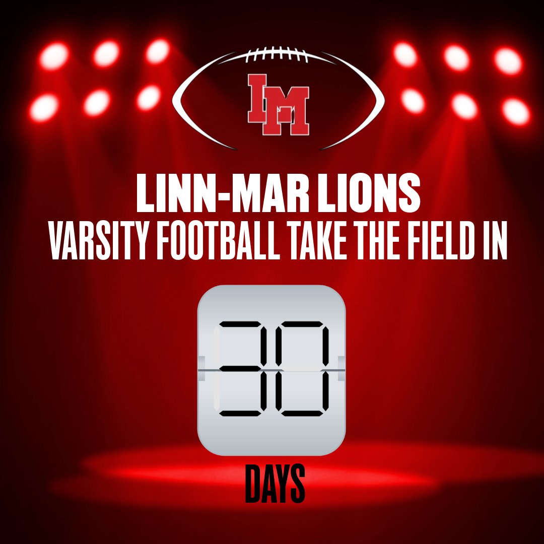 Only 30 days ‘til kickoff… who’s hyped?! 🏈🔥 Let the countdown begin!

#wearelinnmar #linnmarlions #linnmarfootball #highschoolfootball