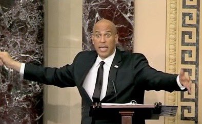 GretchenInOK's tweet image. WILD-EYED, PRISSY Cory Booker PRANCES around the Senate floor shouting INCOHERENTLY about NOTHING worthwhile, as he FLAYS his LIMP WRISTED arms in the empty space!
New Jersey, your RIDICULOUS Senator is an embarrassment to you!