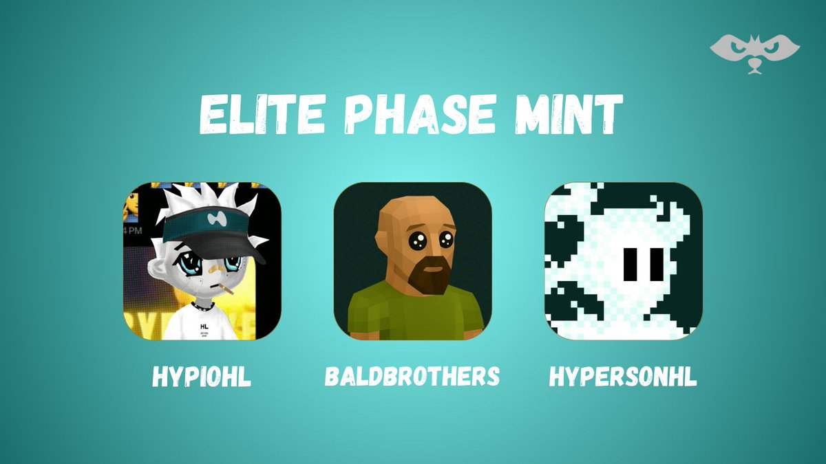 We’re showing love to the top Hyperliquid communities.
If you're holding <a href="/HypersOnHL/">Hypers.</a> , <a href="/baldbrothers_/">bald bröthers</a> , or <a href="/HypioHL/">Hypio</a>.
You’ve unlocked access to our Elite Phase — free mint.
Only the strongest make it in. 🦝

Like, Retweet + Drop your EVM wallet below  🪄