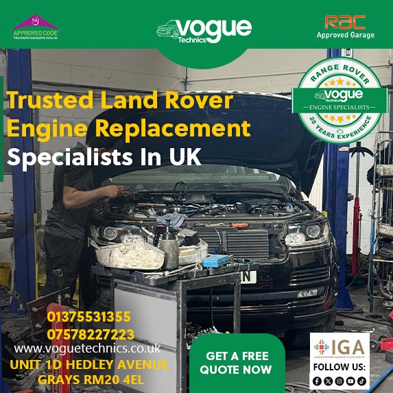 VogueTechnics's tweet image. Trusted Land Rover Engine Replacement Specialists in UK .
voguetechnics.co.uk
Call: 07578227223 I 01375531355
#voguetechnics #rangerovergarage #enginerepairs #rangeroverenginespecialist #enginerebuild #rangeroversvr #rangeroverspecialist
