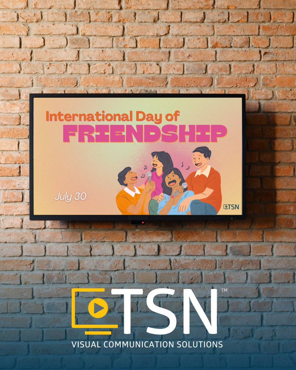 tsn_vcs's tweet image. Yay! It&apos;s #InternationalFriendshipDay! Today, we celebrate the bond of friendship across the world. Remember to appreciate the laughter &amp;amp; memories shared with friends. Tag your friends and let them know you&apos;re thinking of them! #visualcommunication #beyond #digitalsignage