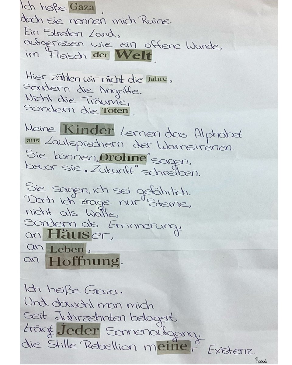 Das macht einem doch ein bisschen Hoffnung.
Ein Gedicht das im Rahmen des Deutschunterrichts an der Gesamtschule Erle erstellt wurde.
gesamtschule-erle.de