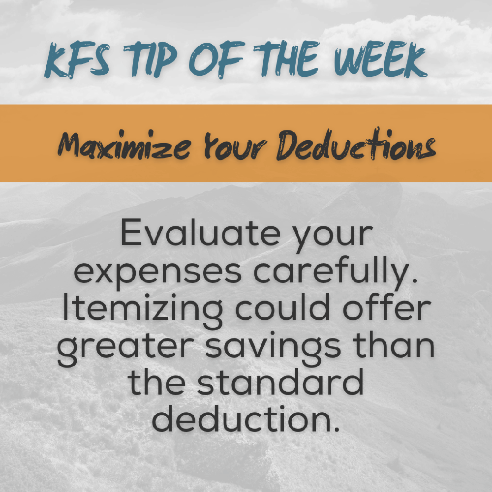 KirtlandFinServ's tweet image. Itemize or standard deduction? Know your numbers. 📊
If your expenses—like mortgage interest, medical bills, or charitable donations—add up, itemizing could save you more than the standard deduction.

#TaxStrategy #MoneyMatters #SmartFiling