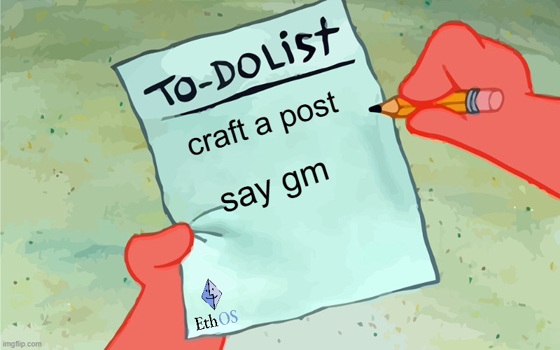 GM 

don't forget to check my thread if u early to <a href="/Ethereum_OS/">Eth OS</a>  🫡