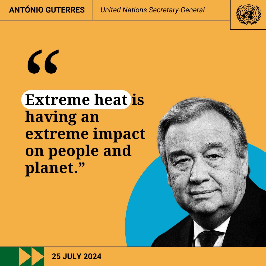 With recent record-breaking temperatures, we are seeing the deadly impacts of climate change in real time. 🌡️ C4C joins @‌antonioguterres in demanding urgent #ClimateAction to safeguard the health of all humanity. un.org/en/climatechan…