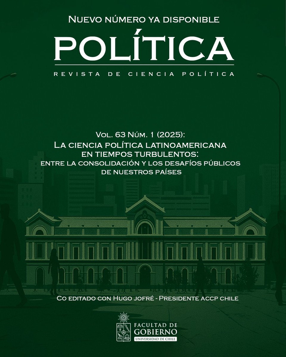 CpoliticaUBA's tweet image. ✍️REVISTAS DE CIENCIA POLITICA 

📗Les compartimos el último número de Revista Politica: “La ciencia política latinoamericana en tiempos turbulentos”

📚 Revisa los artículos en:
revistapolitica.uchile.cl