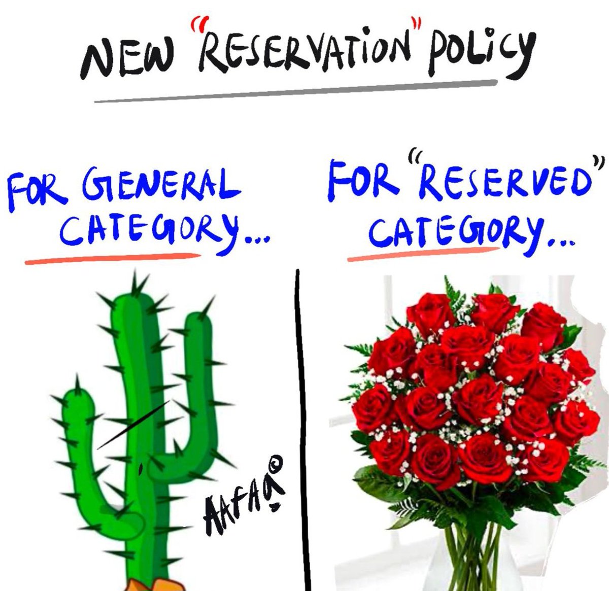 theWular's tweet image. Reservation Cartoon by @aafaq_hamid