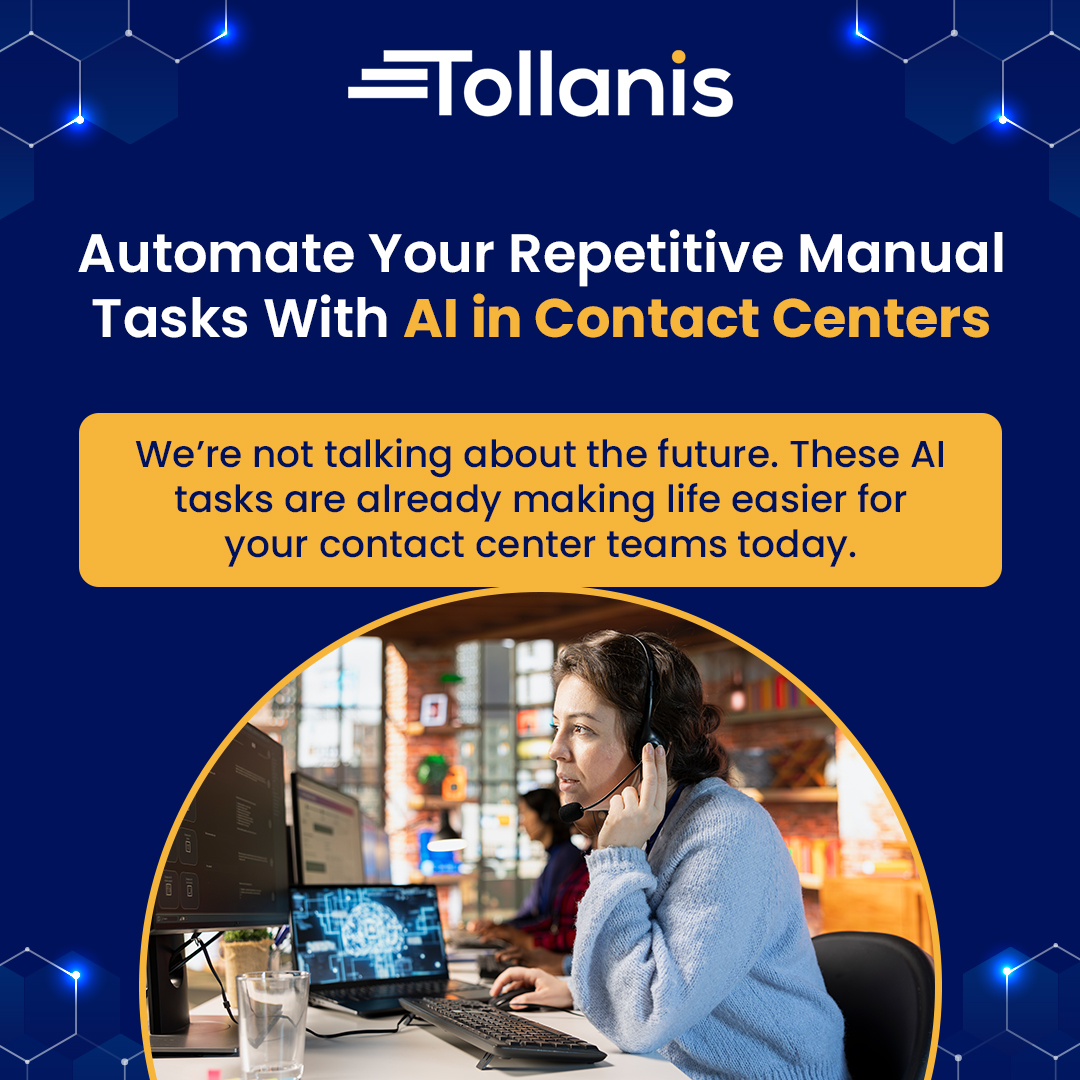 tollanis's tweet photo. #AI is transforming contact centers — here’s what it’s already doing:
✅ Saves 4–6 mins per #call with instant summaries
✅ Detects frustration in real time
✅ Cuts admin, boosts real support
Book a demo 👉 https://t.co/o9p2jJ6aa7
#contactcenter #CX #SupportOps #Automation https://t.co/T0G0Z1jHLb