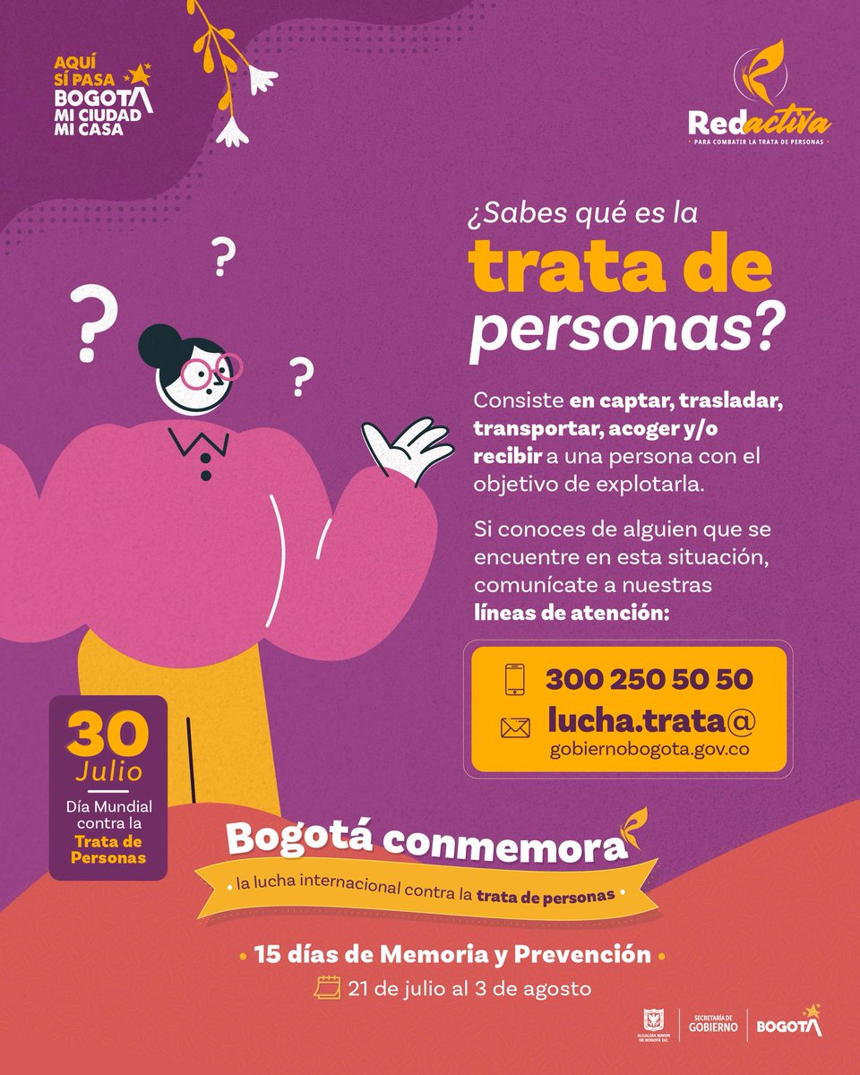 La #RedActiva ha recorrido colegios, aeropuertos, calles y plataformas digitales para prevenir la trata de personas.
+11.000 personas impactadas
+200 actividades articuladas
+60 nuevos aliados
📍23 acompañamientos directos a víctimas
La prevención es una tarea constante