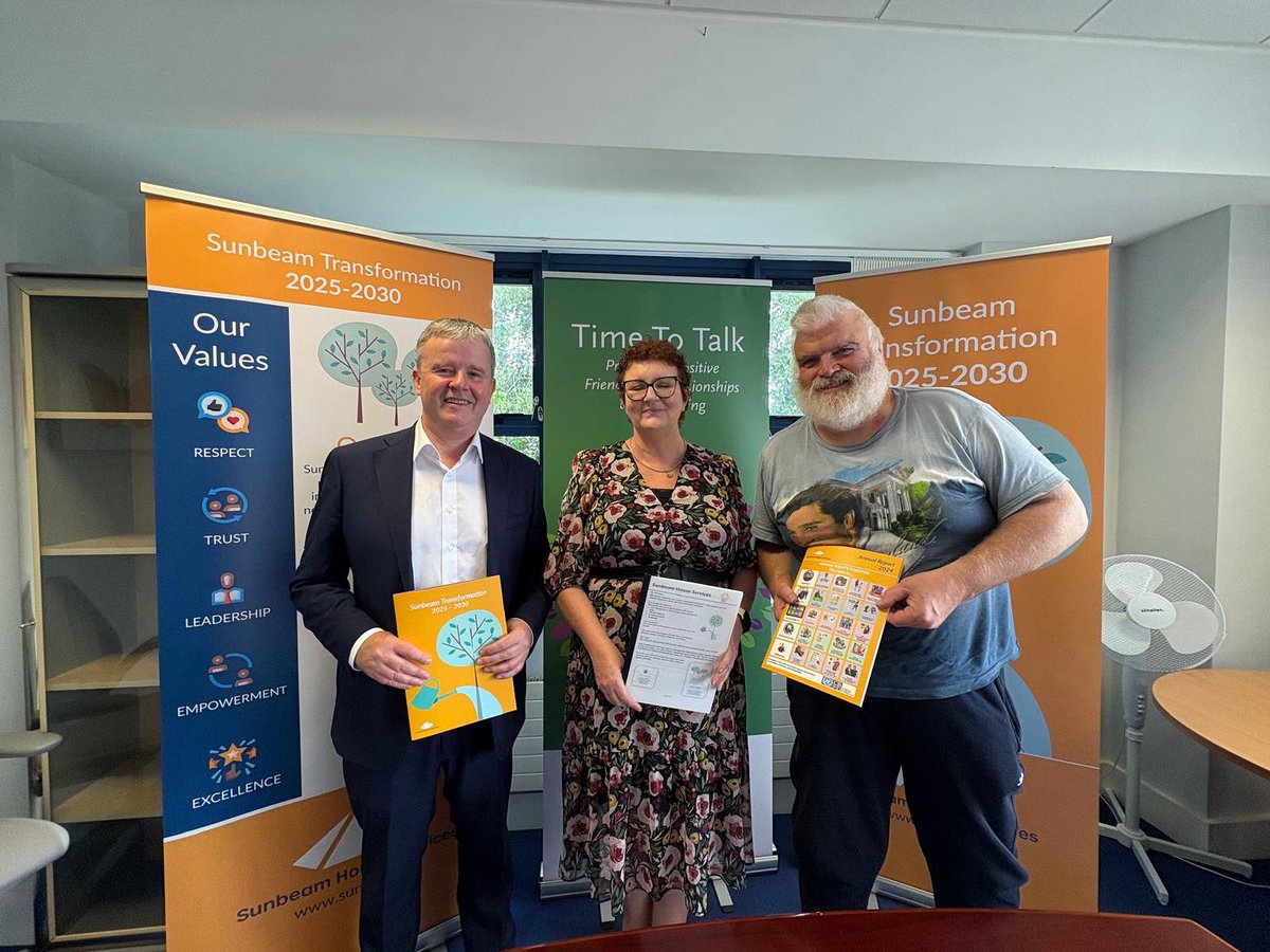 Great to visit Sunbeam House Services in #Bray today to meet management and service users. 

A detailed update on my visit and issues discussed is available on my LinkedIn, Facebook and Instagram channels. 

📸 Pictured with Fran Murphy CEO, and Stephen Browne. 

#Wicklow