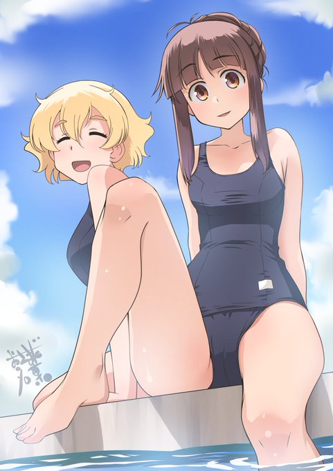 酷暑お見舞い申し上げます～
毎年恒例のスク水です! #pixiv https://t.co/vwe2bete4D 
高解像度版はファンボ100円プランにて～
https://t.co/hqz25Of5hH 