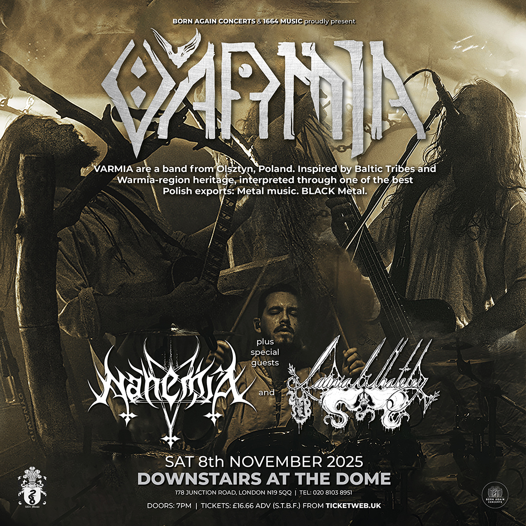 On Sale Now 🦇 Welcoming the raw metallic primordiality from @VarmiaBand with special guests #NahemiA  and #LaviniaWhateley live downstairs at #TheDome Saturday 8th November.

🎟️ tinyurl.com/BAvarmia

🎥 youtu.be/AKHN7M-56qM
🔗 instagram.com/varmiaband
