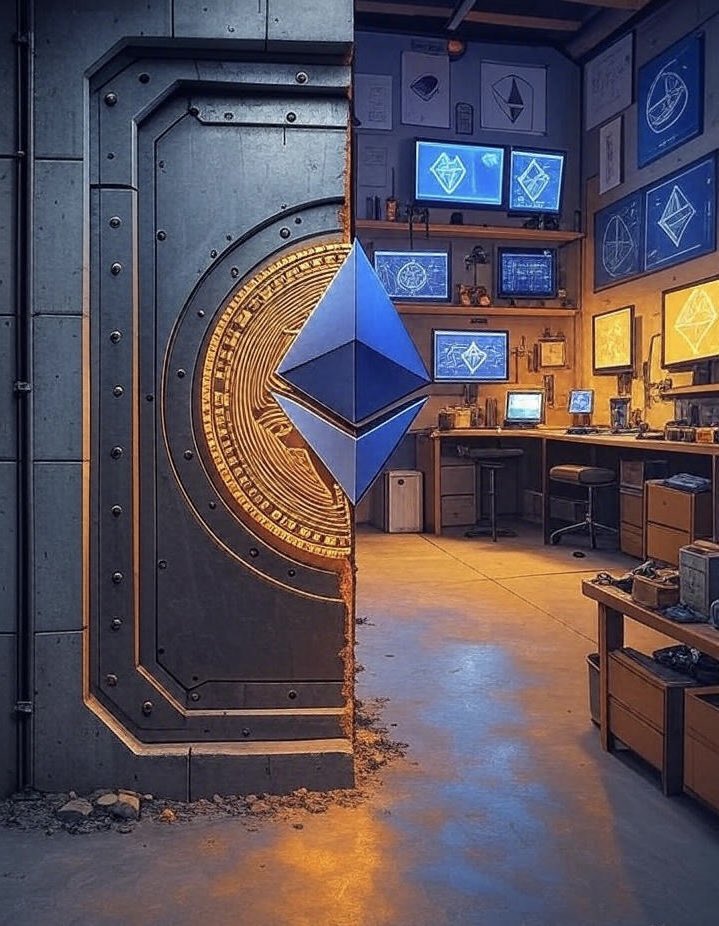 Xantra23's tweet photo. Building in #Bitcoin is like fortifying a 
bunker secure, unyielding, built to last. 

#Ethereum feels like a bustling workshop tools everywhere, ideas sparking, endless possibilities. 🛠️💡 https://t.co/ir7nwnZZtl